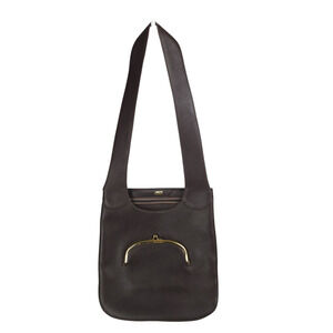 BONNIE CASHIN for Meyers Shoulder Bag Brown Leather Kiss Lock Vintage 1970s 70s